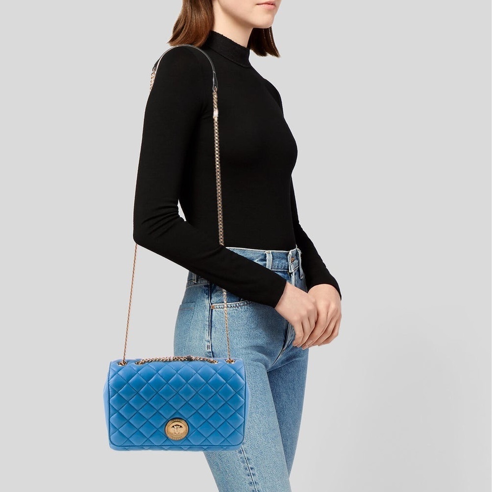 SALE! Versace La Medusa icon medium Quilted leather shoulder crossbody bag  NEW - Picture 13 of 13